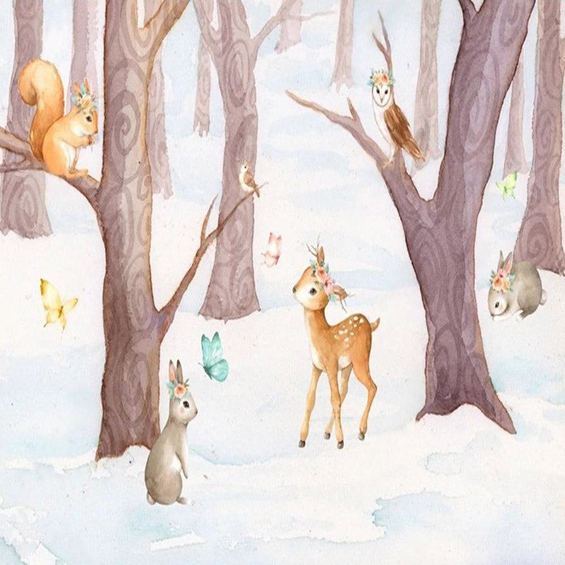 Deer in Winter Wonderland Wallpaper