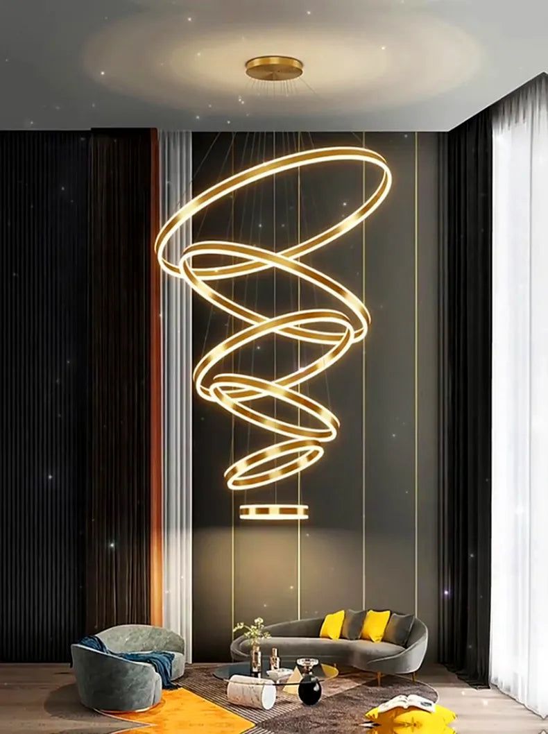 Lustre d'escalier LED Rings : une élégance inégalée