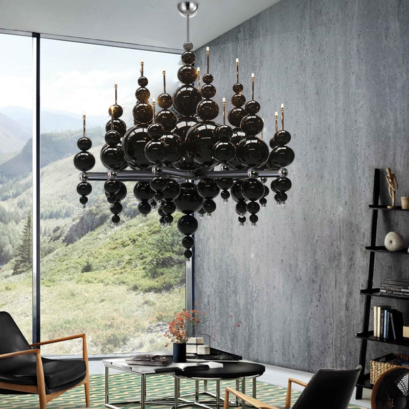 Designer Glass Balls Chandelier: Elegant Lighting Fixture