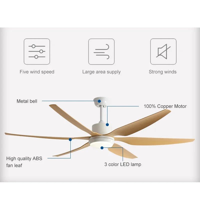 Designer Six Leaves Strong Wind Ceiling Fan