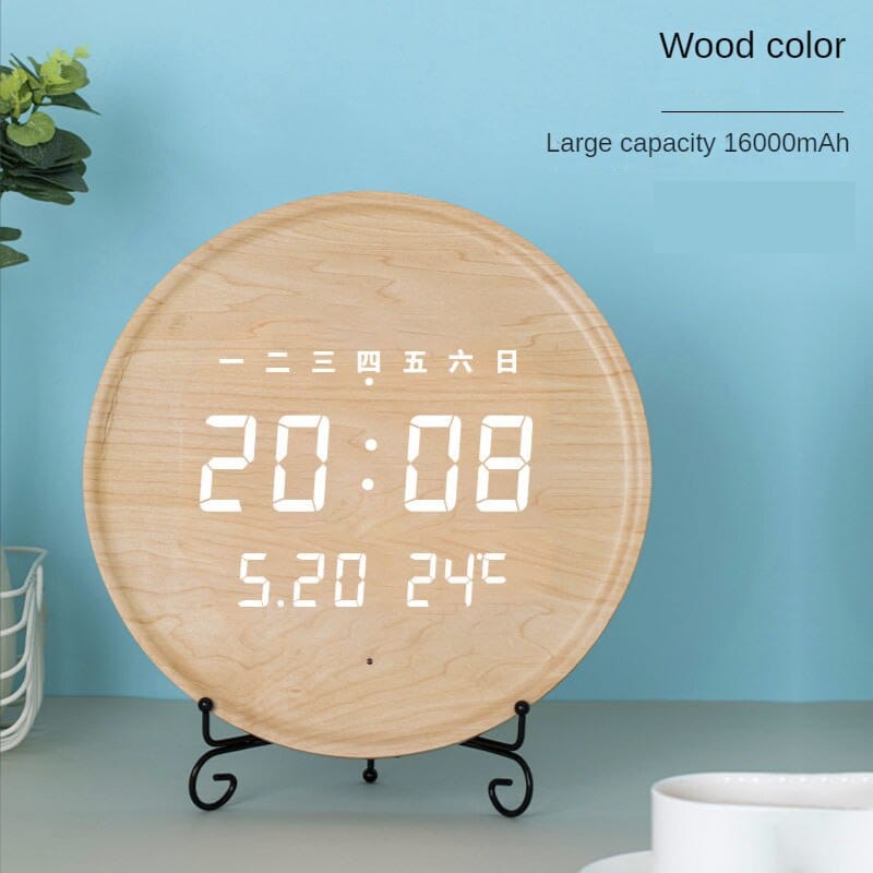 Digital Wooden Wall Clock Luxury Design