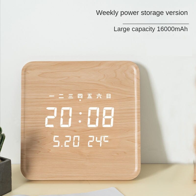 Digital Wooden Wall Clock Luxury Design