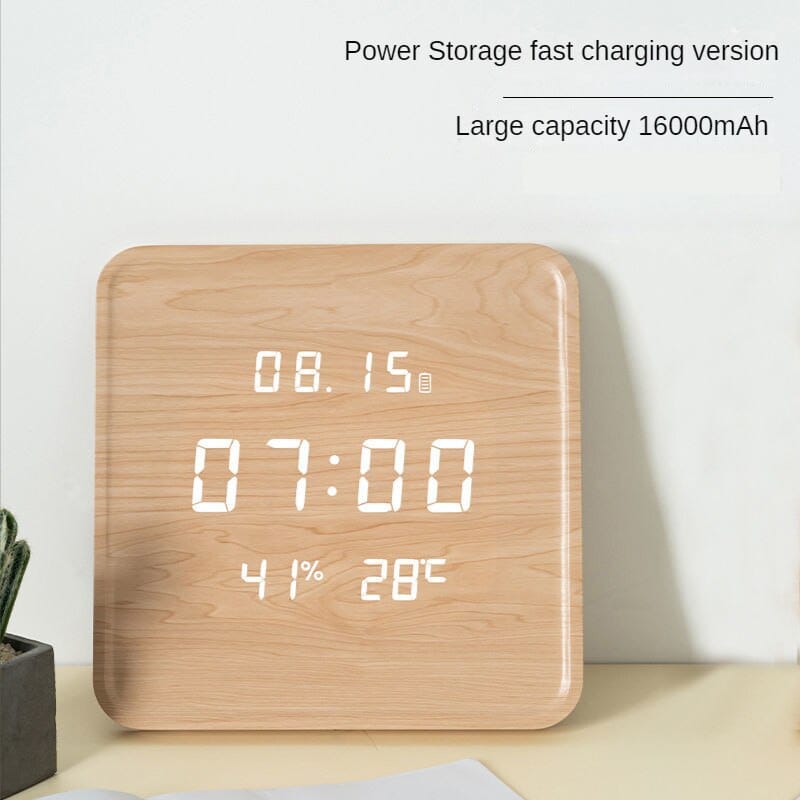 Digital Wooden Wall Clock Luxury Design