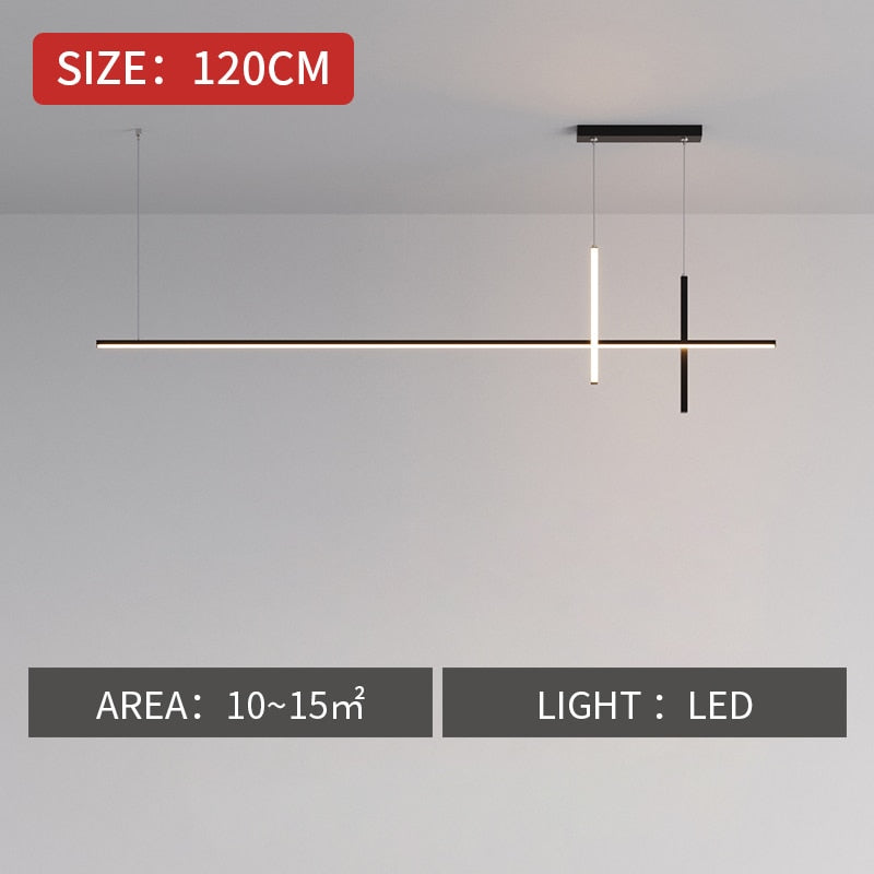 Люстра для столовой LED - Минималистская дизайнерская лампа в виде полосы