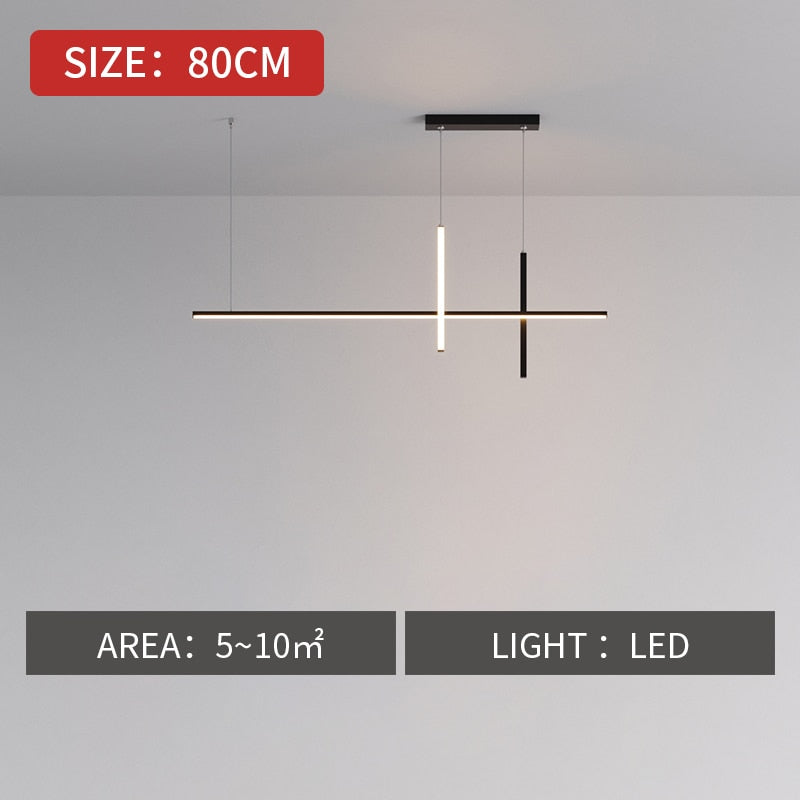 Lámpara de diseño de tira minimalista LED para comedor