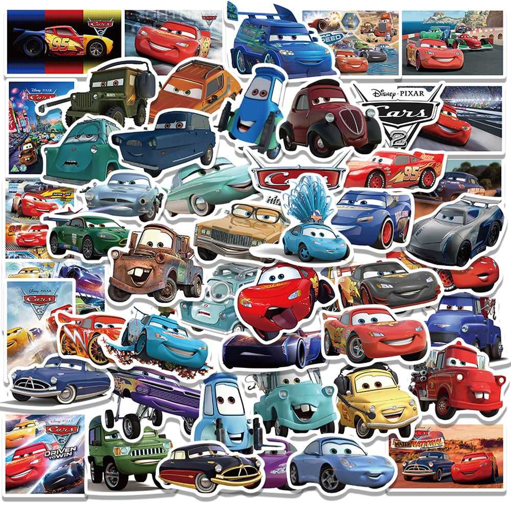 Disney Animation Cars Stickers Pack | Famous Bundle Stickers | Waterproof Bundle Stickers