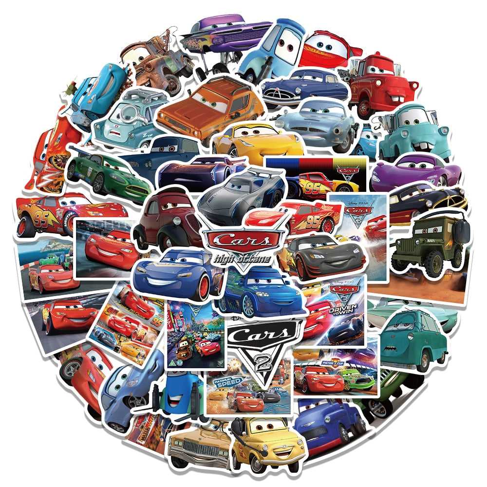 Disney Animation Cars Stickers Pack | Famous Bundle Stickers | Waterproof Bundle Stickers