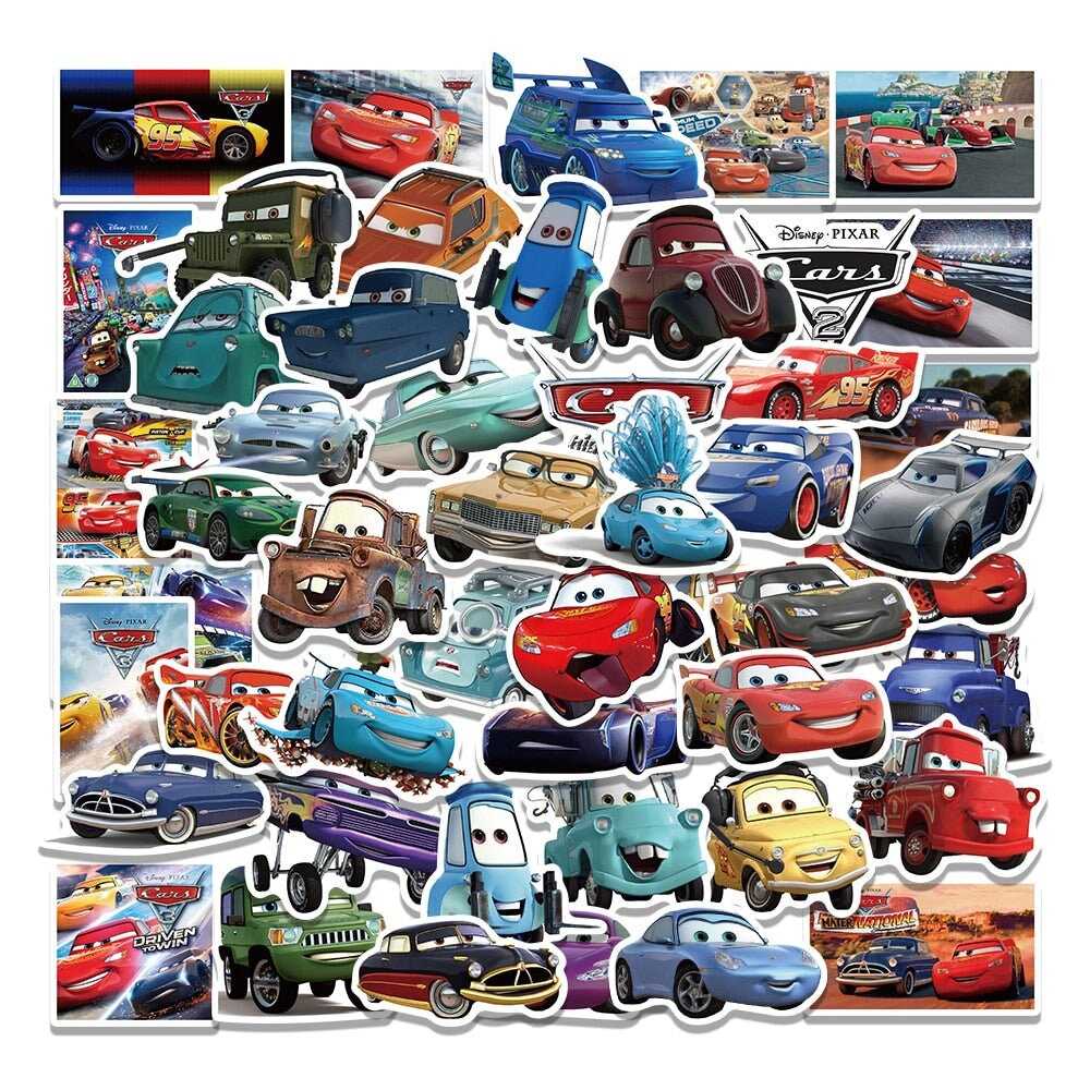 Disney Cartoon Cars Stickers Pack | Famous Bundle Stickers | Waterproof Bundle Stickers