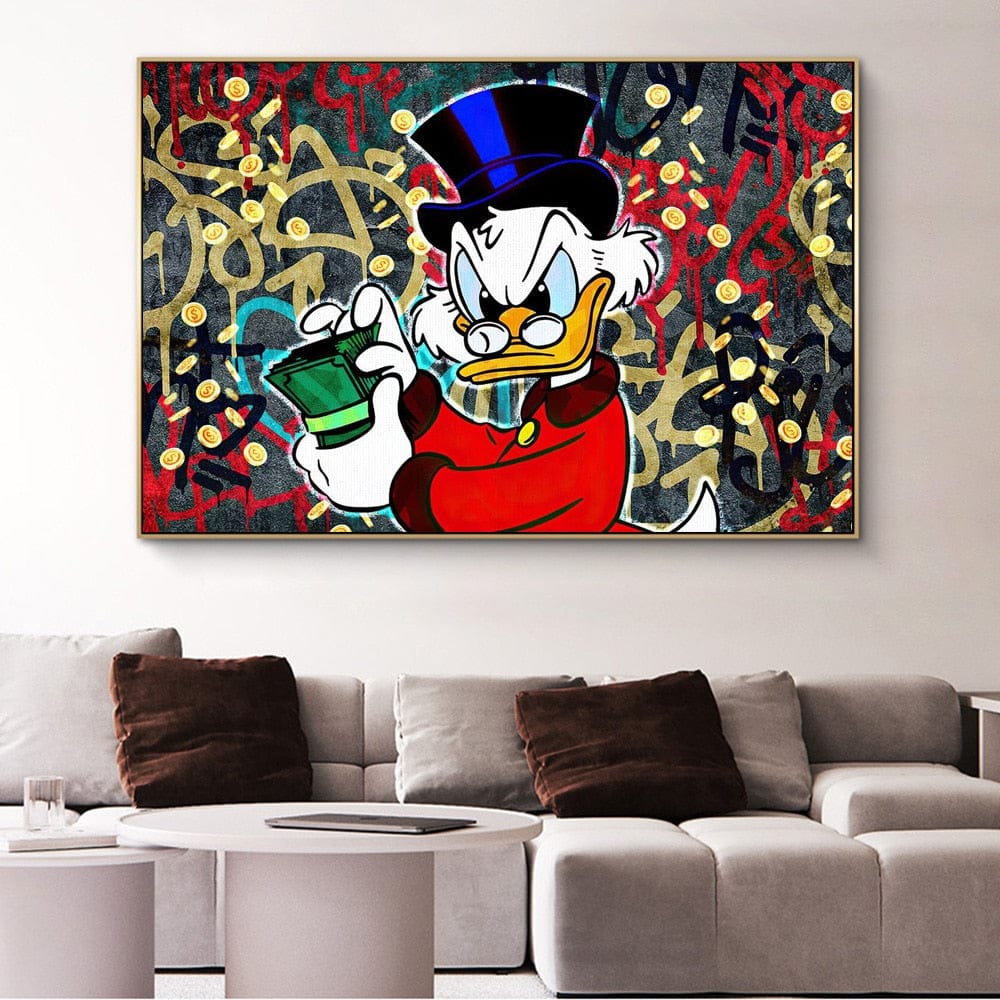 Décoration murale sur toile de dessin animé de Disney Scrooge Mcduck