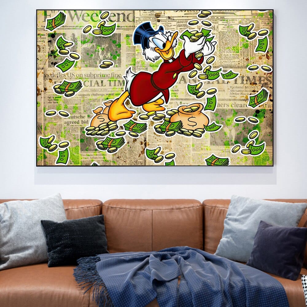 Décoration murale sur toile de dessin animé de Disney Scrooge Mcduck