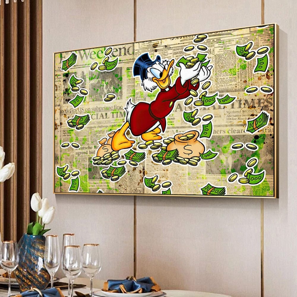 Disney Cartoon Scrooge Mcduck Canvas Wall Art