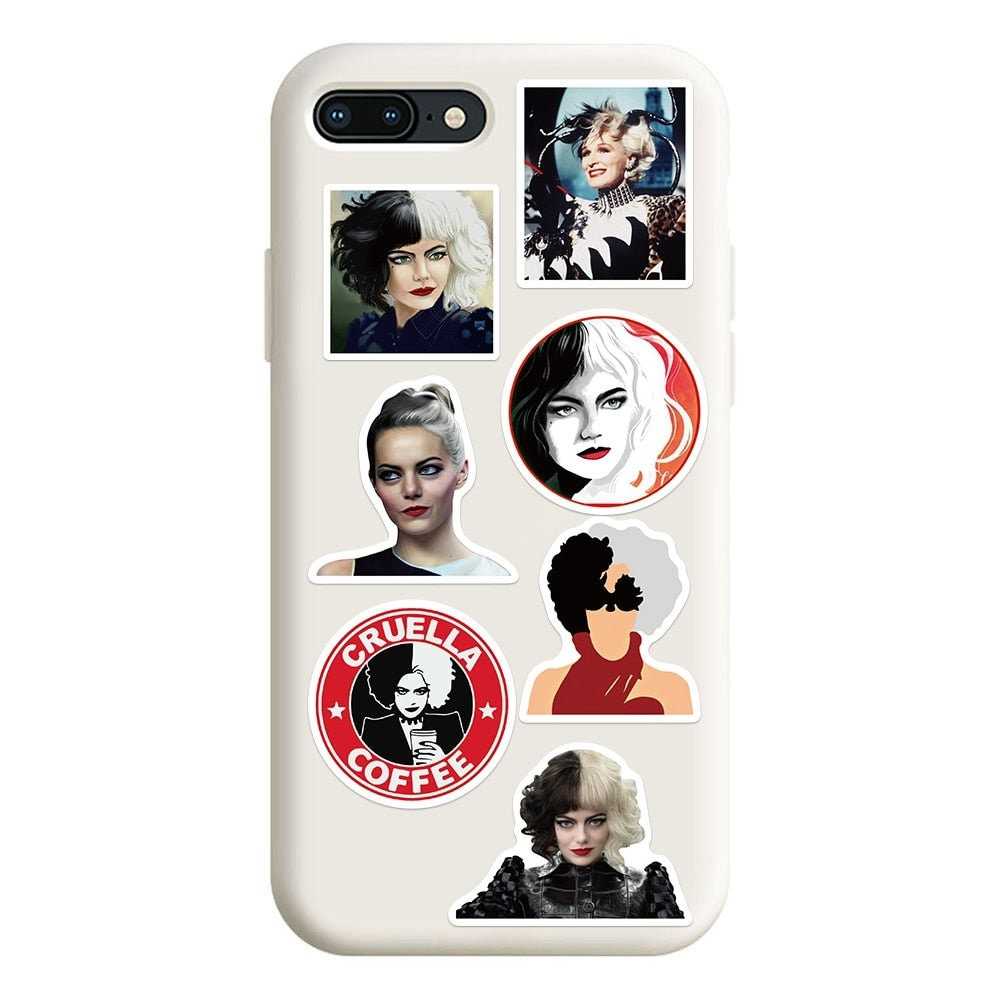 Disney Movie Cruella Stickers Waterproof Vinyl Decals DIY Sticker on Travel Case Laptop Skateboard Guitar Fridge