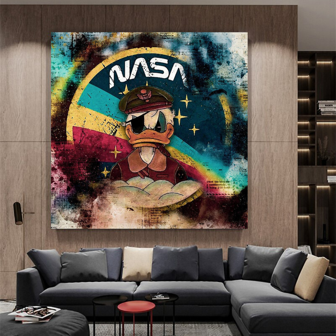 Décoration murale sur toile astronaute de la NASA Donald Duck de Disney