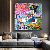 Décoration murale sur toile graffiti romantique Disney Donald Duck