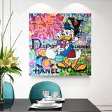 Décoration murale sur toile graffiti romantique Disney Donald Duck