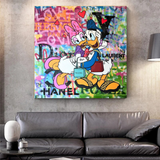 Disney Donald Duck Romantisches Graffiti-Leinwandbild