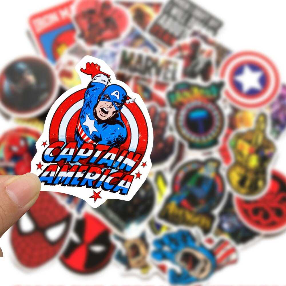 Disney Movie Marvel The Avengers Stickers Waterproof Skateboard Guitar Luggage Laptop Cartoon Sticker Kids Toys