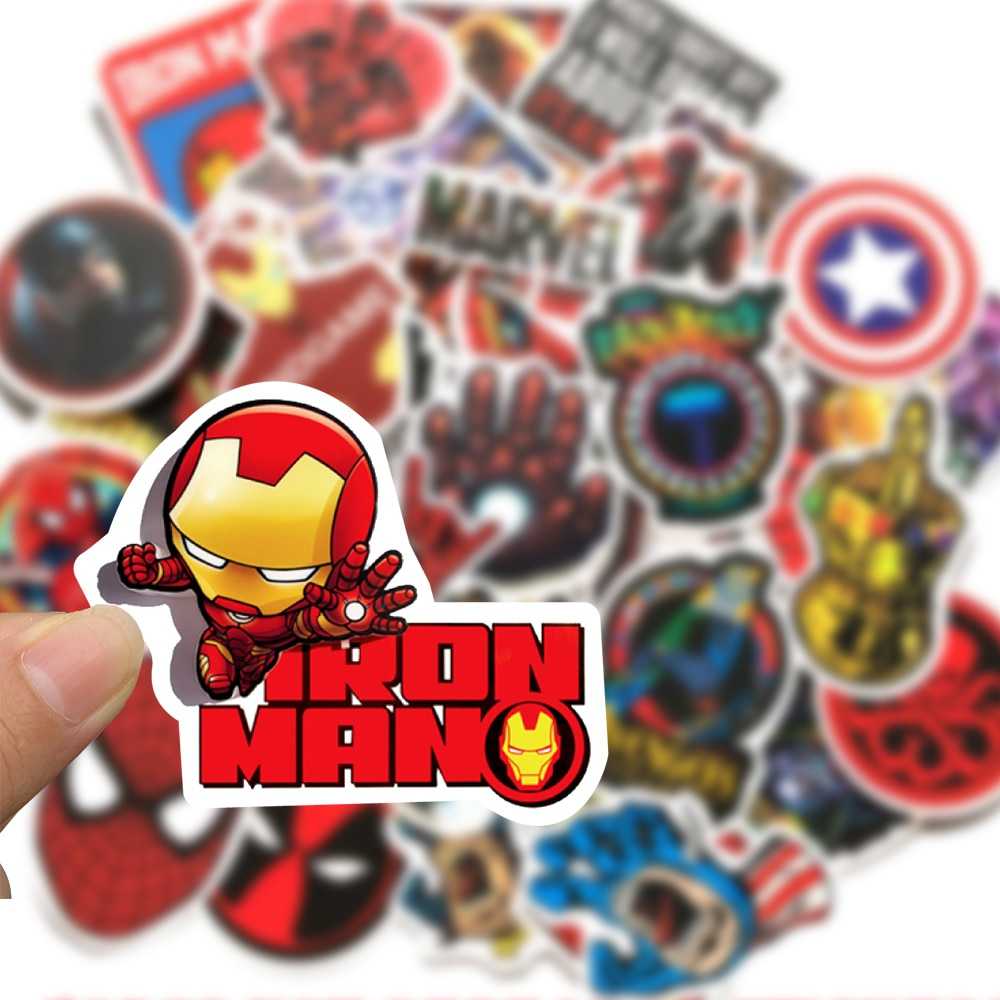 Disney Movie Marvel The Avengers Stickers Waterproof Skateboard Guitar Luggage Laptop Cartoon Sticker Kids Toys