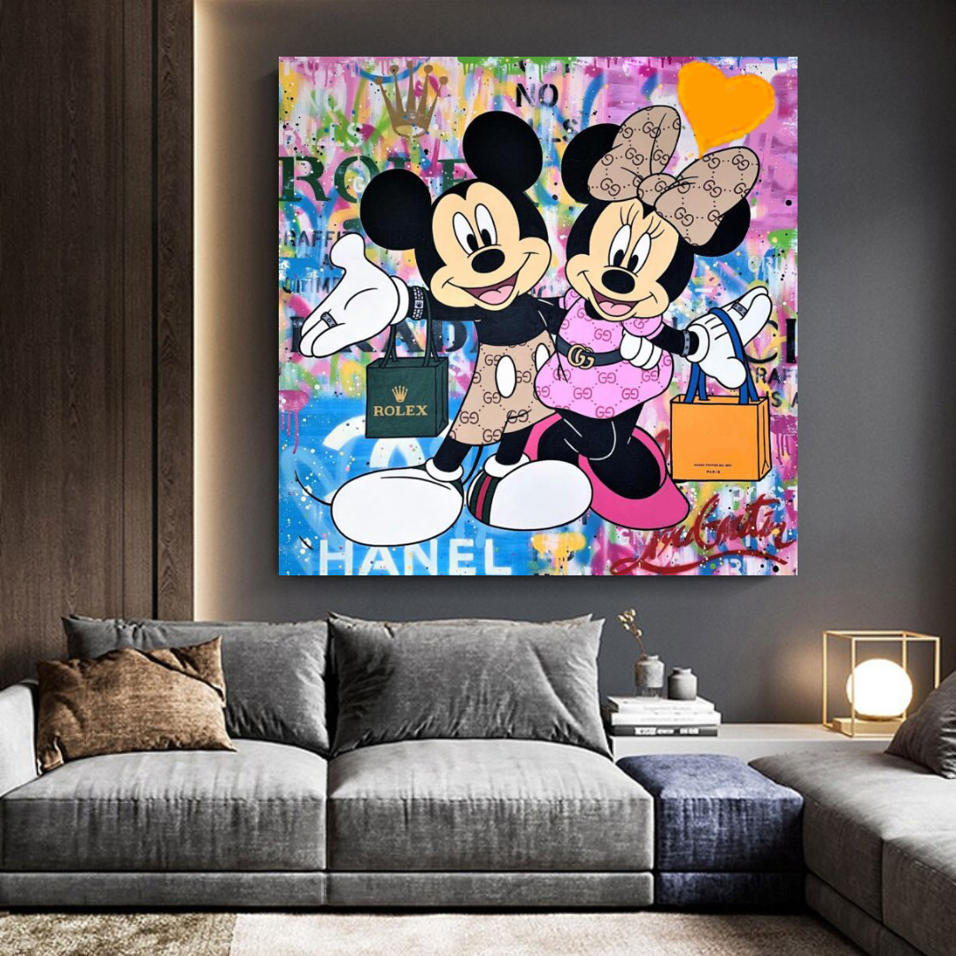 Décoration murale sur toile Disney Mickey et Minnie Mouse