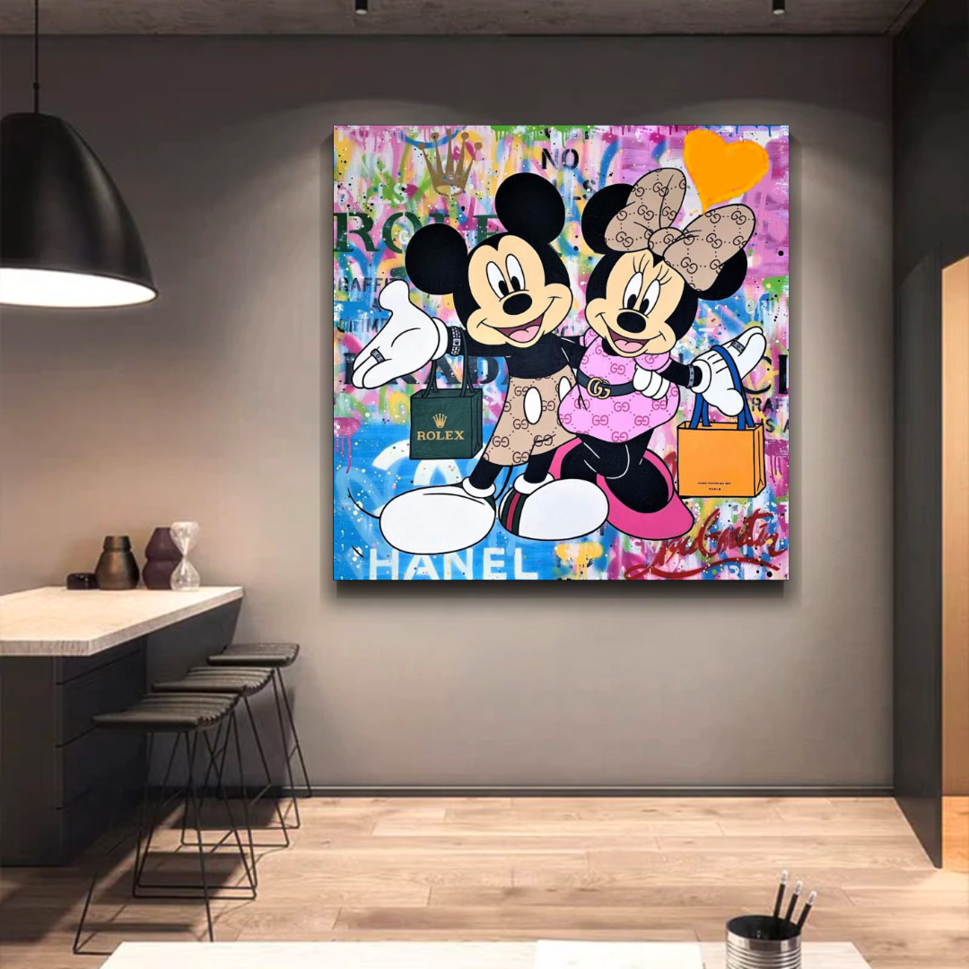 Décoration murale sur toile Disney Mickey et Minnie Mouse