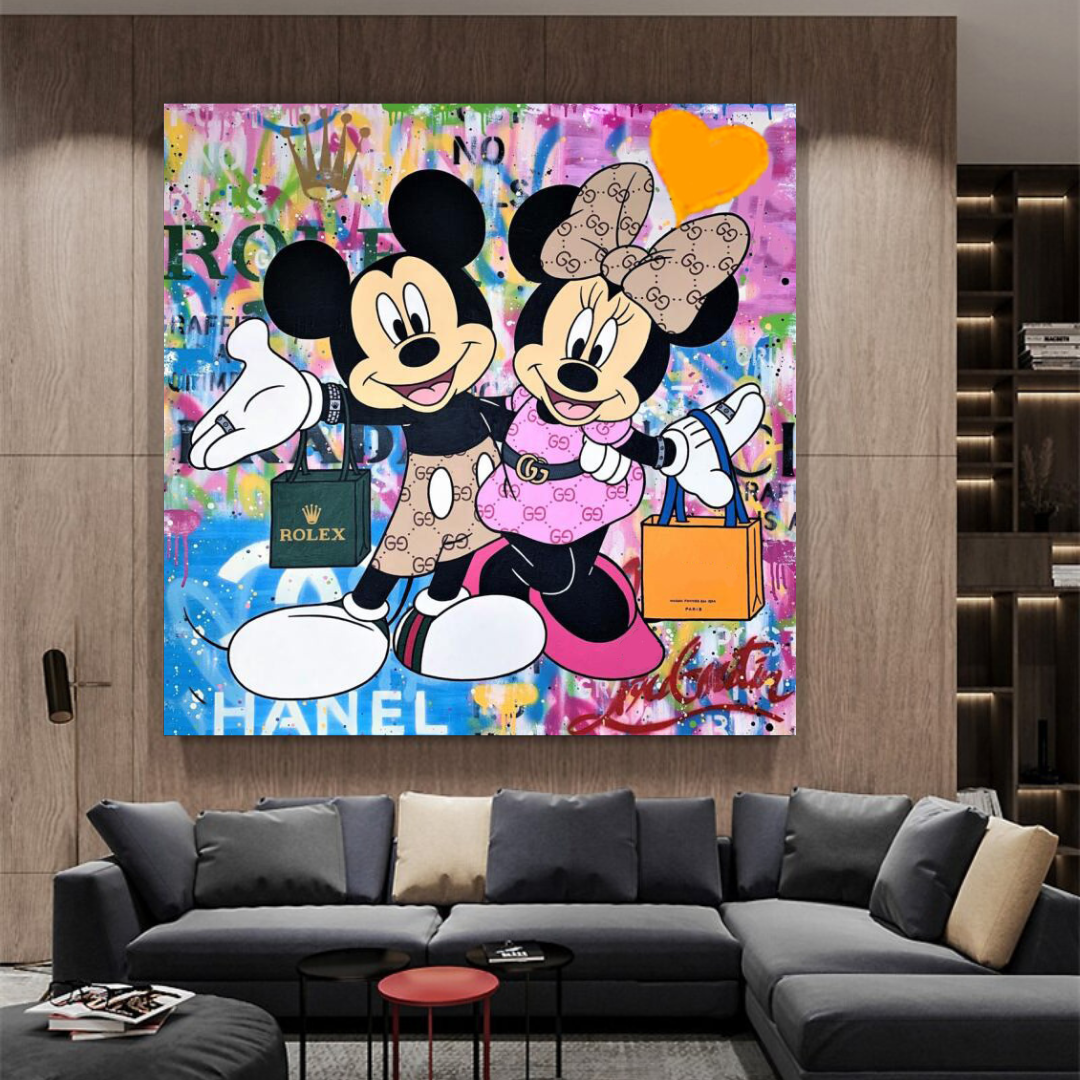 Décoration murale sur toile Disney Mickey et Minnie Mouse