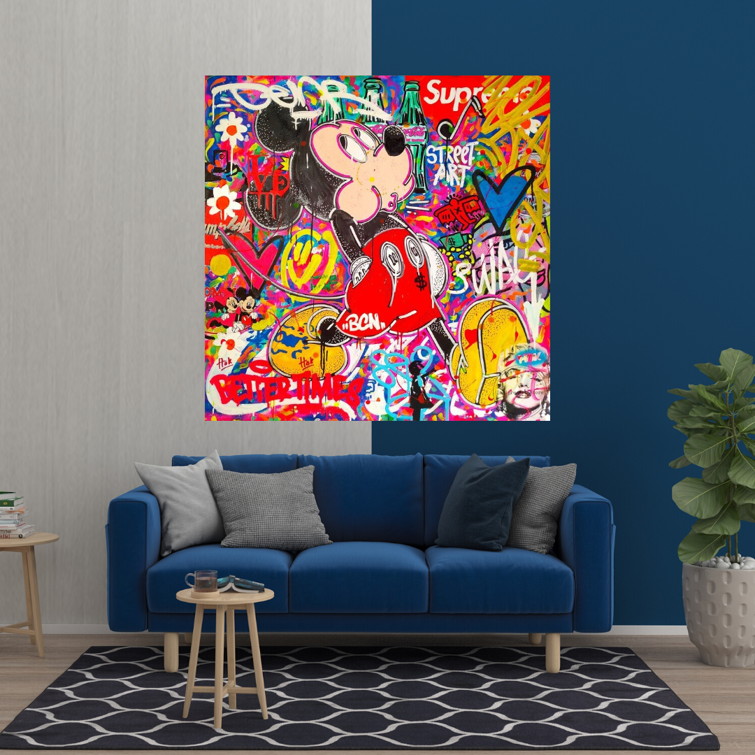 Arte de pared de lona Supreme de Mickey Mouse de Disney