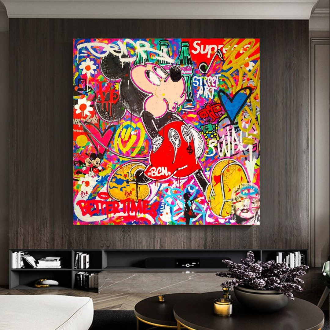 Arte de pared de lona Supreme de Mickey Mouse de Disney