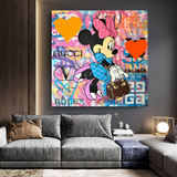Décoration murale sur toile graffiti Disney Minnie Mouse