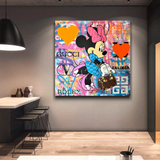 Décoration murale sur toile graffiti Disney Minnie Mouse