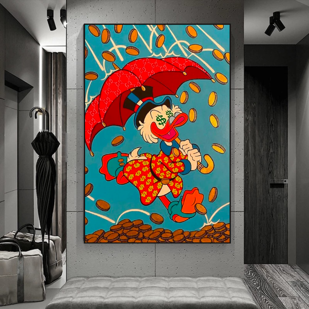 Décoration murale sur toile Disney Scrooge Mcduck avec parapluie