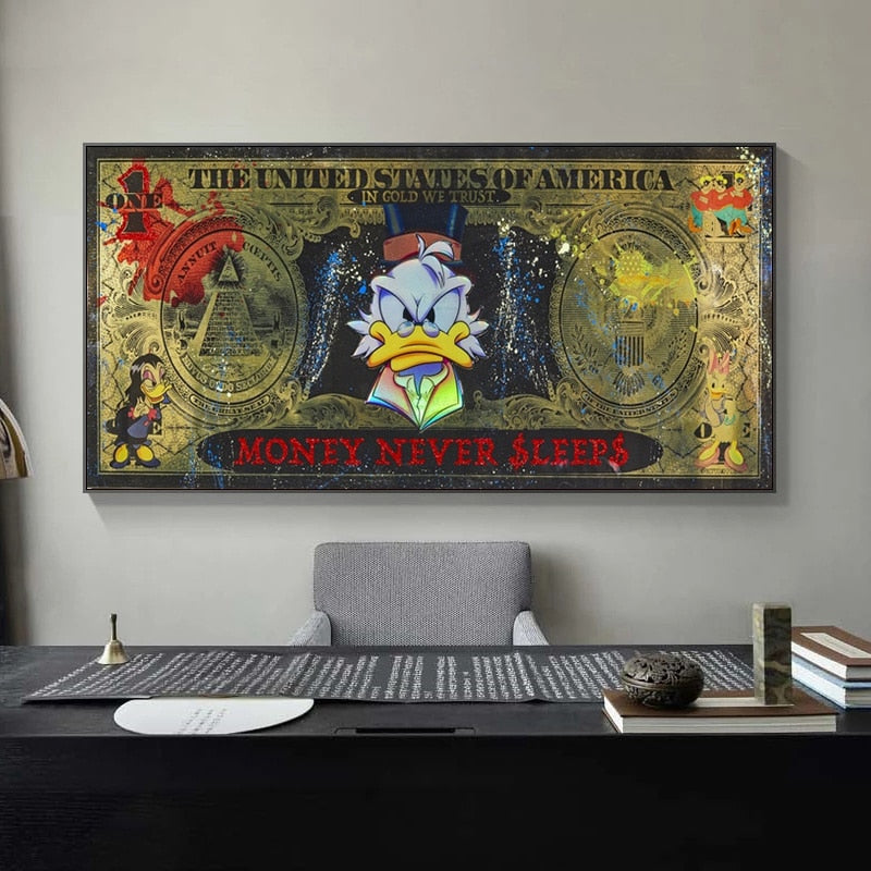 Disney's Scrooge & Donald Dollar Canvas Wall Art