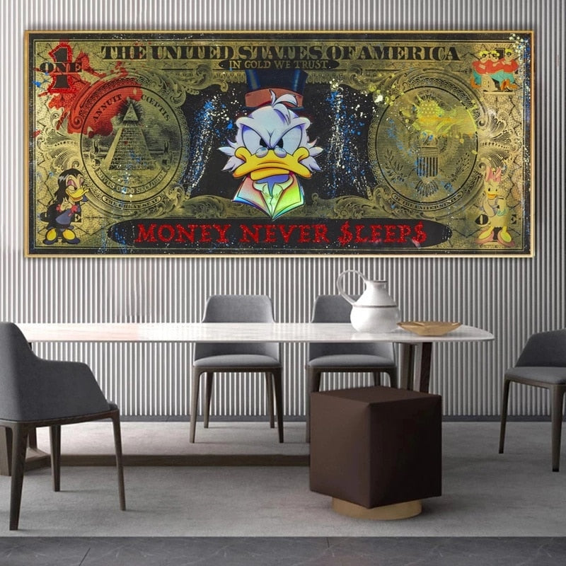 Disney's Scrooge & Donald Dollar Canvas Wall Art