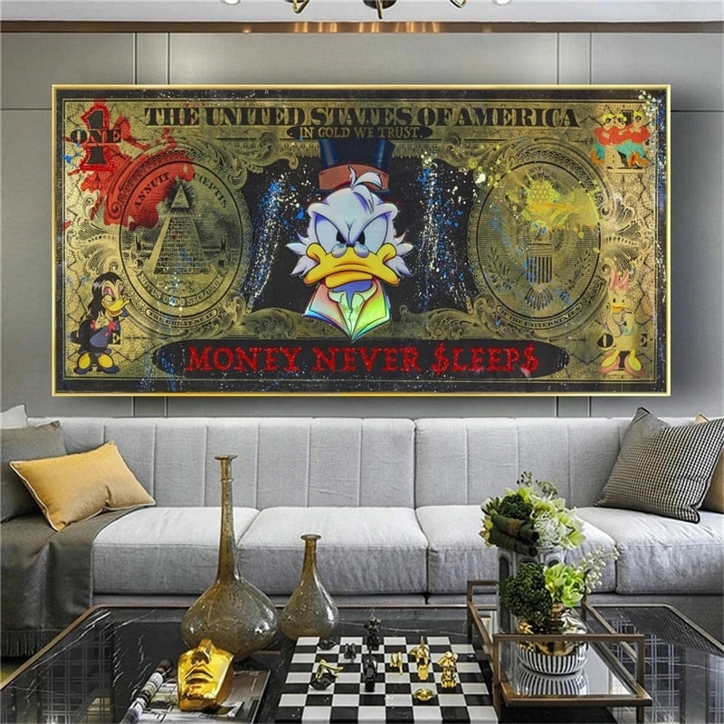 Disney's Scrooge & Donald Dollar Canvas Wall Art