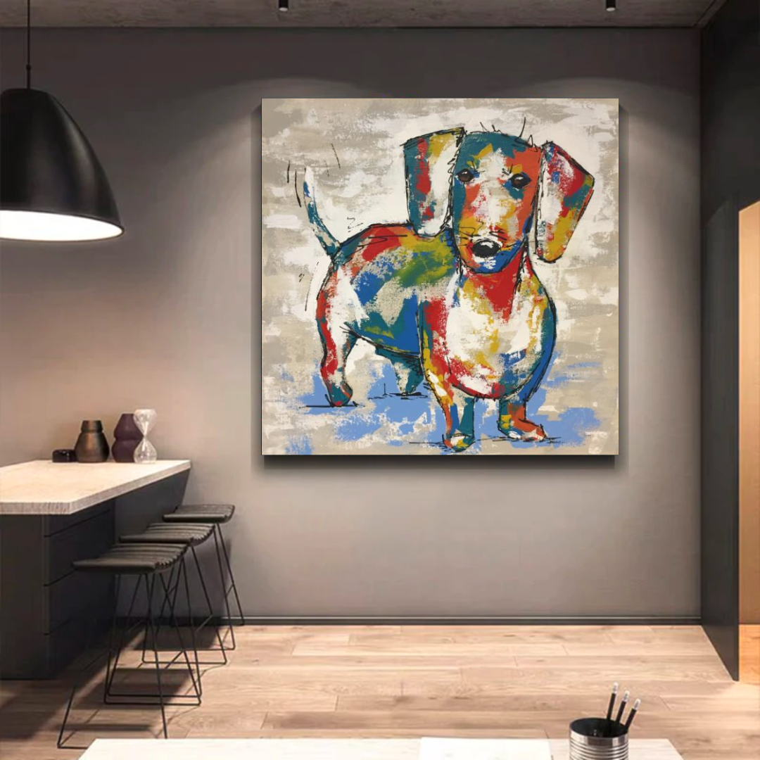 Art mural sur toile de chien