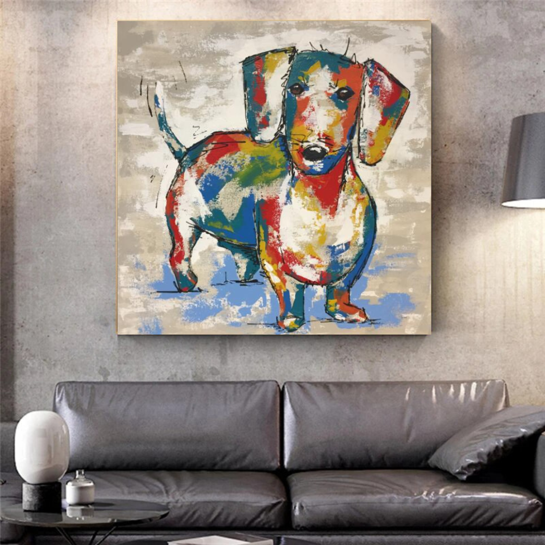 Art mural sur toile de chien