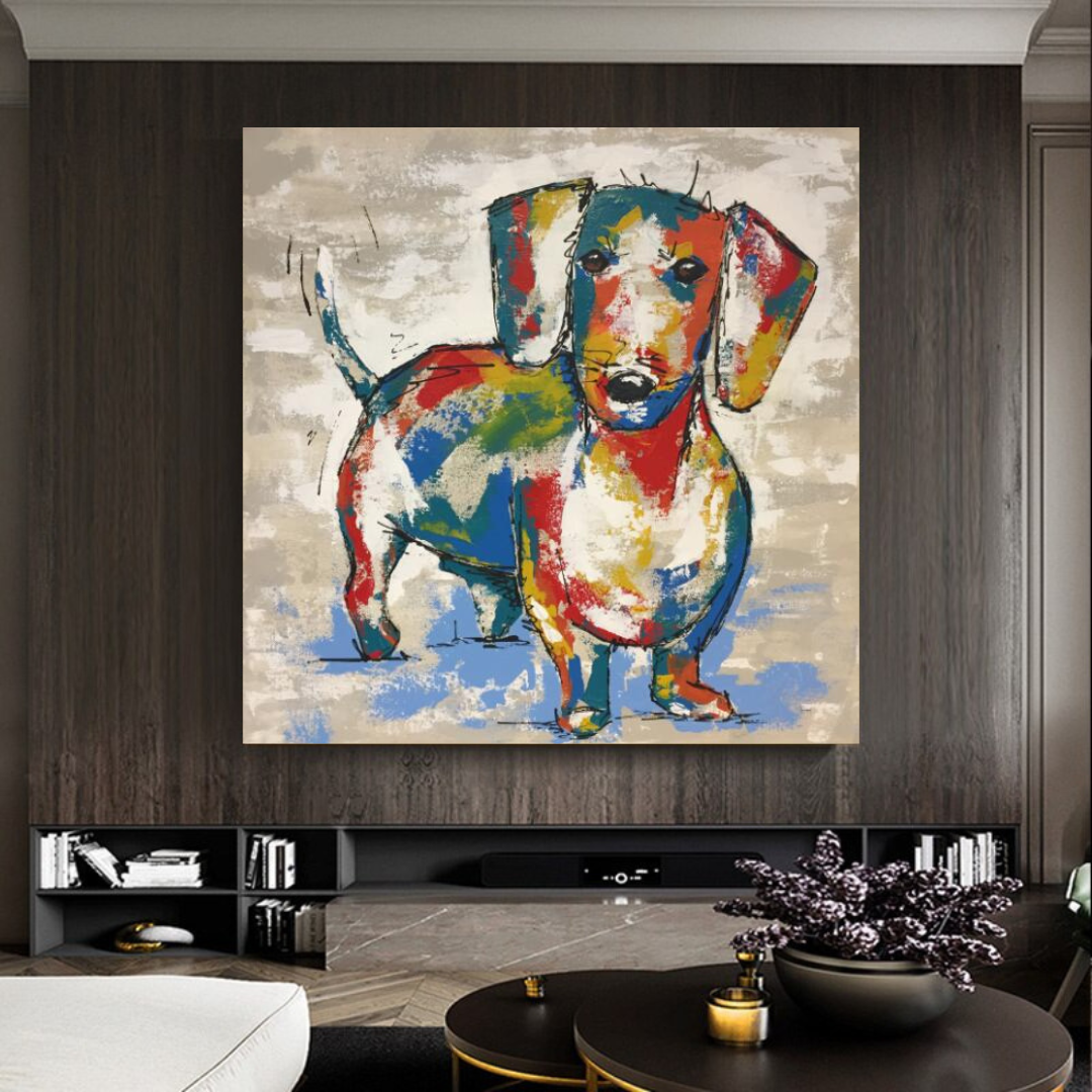 Art mural sur toile de chien