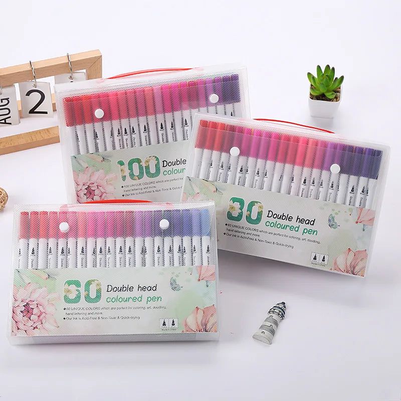 Double-Headed Washable Color Markers Set