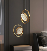 Double Rings Staircase Chandelier: Luxury Lighting Fixture