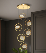 Double Rings Staircase Chandelier: Luxury Lighting Fixture