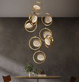 Double Rings Staircase Chandelier: Luxury Lighting Fixture