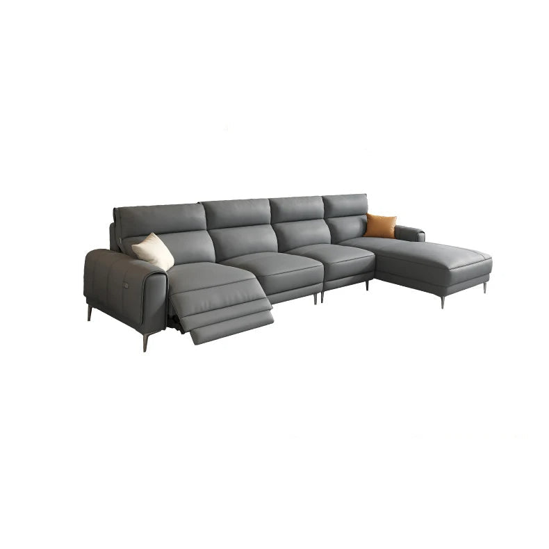 Italian Leather Sectional Sofa Set with Recliner - GraffitiWallArt