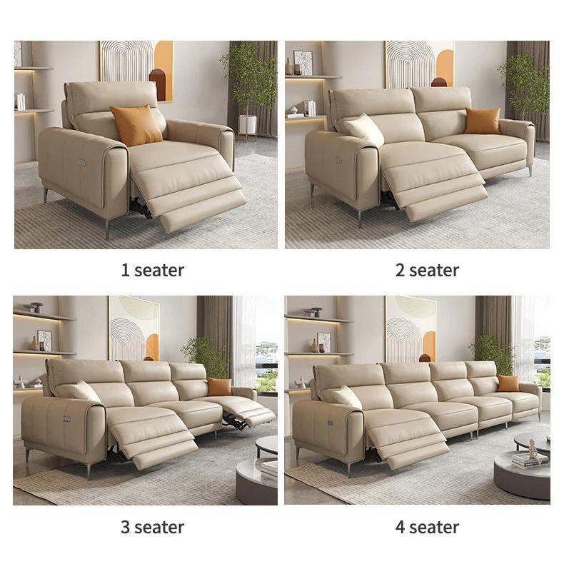 Italian Leather Sectional Sofa Set with Recliner - GraffitiWallArt