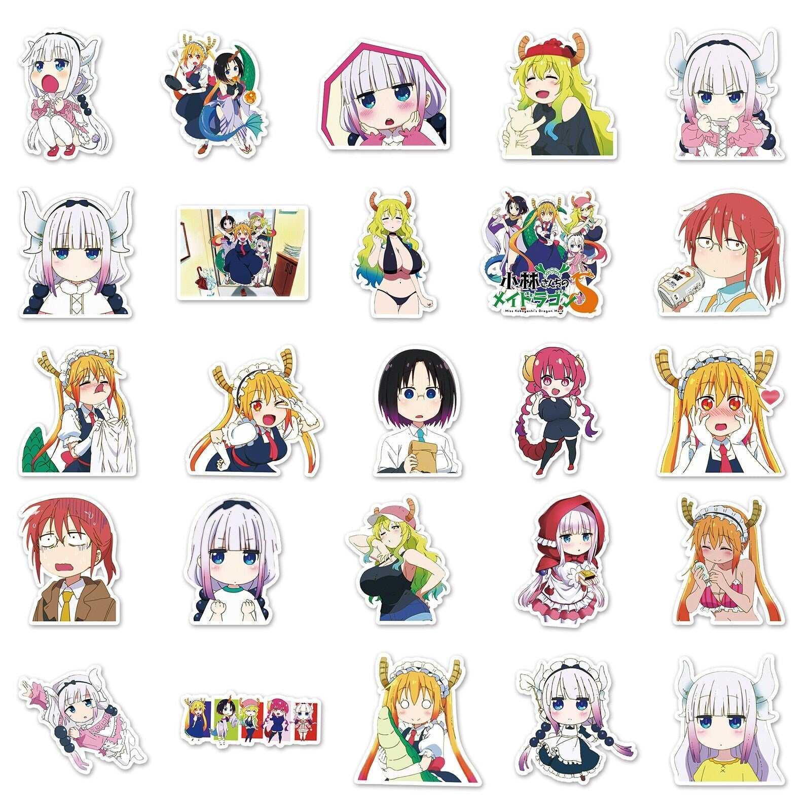 Animation Dragon Maid Stickers Pack | Famous Bundle Stickers | Waterproof Bundle Stickers