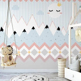 Dreamy Peaks Moon and Star Landscape Baby Room Wall Mural