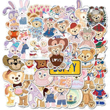 Duffy Bear and Ballet Rabbit Stickers Pack | Famous Bundle Stickers | Waterproof Bundle Stickers