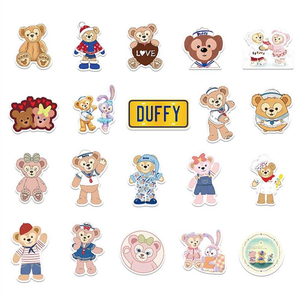 Duffy Bear and Ballet Rabbit Stickers Pack | Famous Bundle Stickers | Waterproof Bundle Stickers