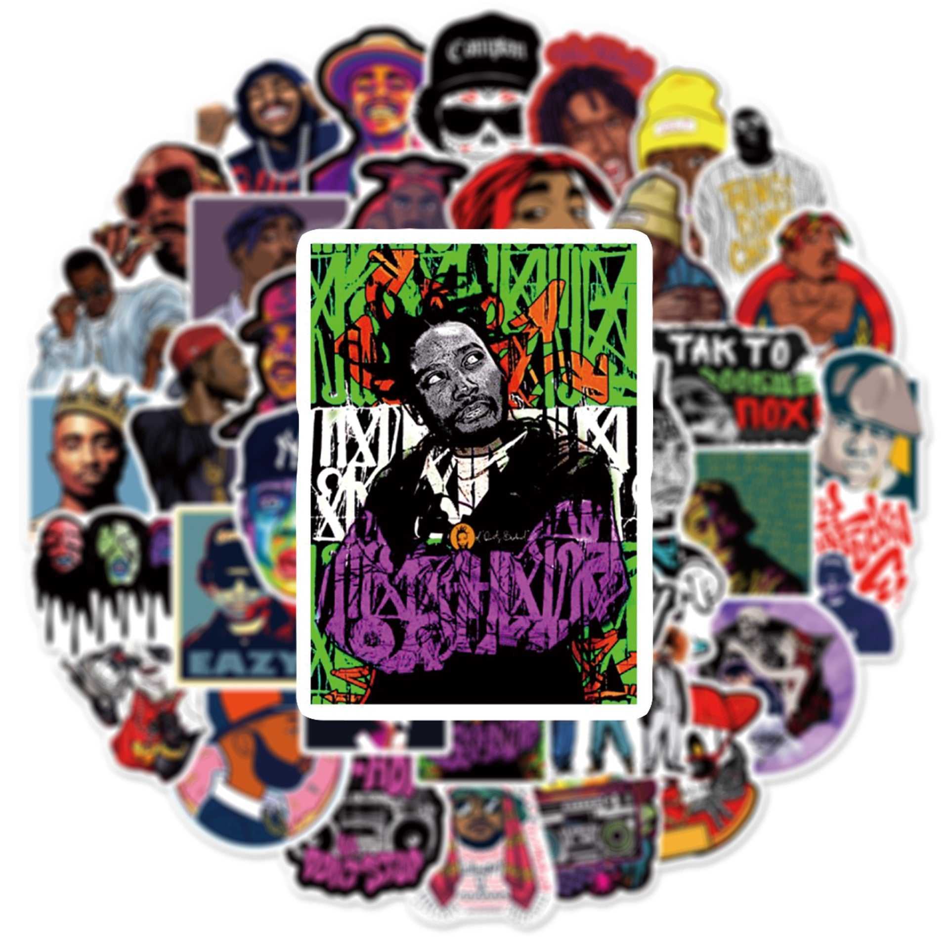 East West Coast Rap Stickers Pack | Famous Bundle Stickers | Waterproof Bundle Stickers