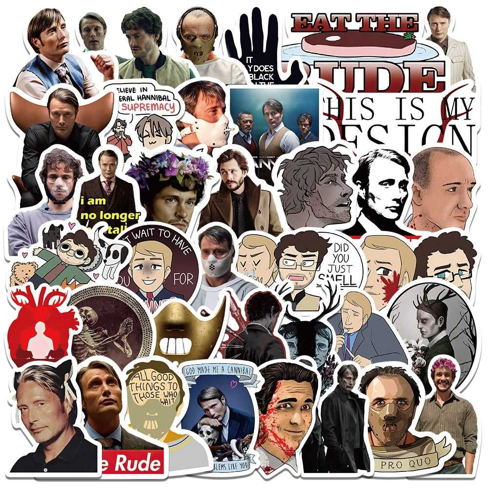 EAT THE RUDE- Hannibal Stickers Pack | Famous Bundle Stickers | Waterproof Bundle Stickers