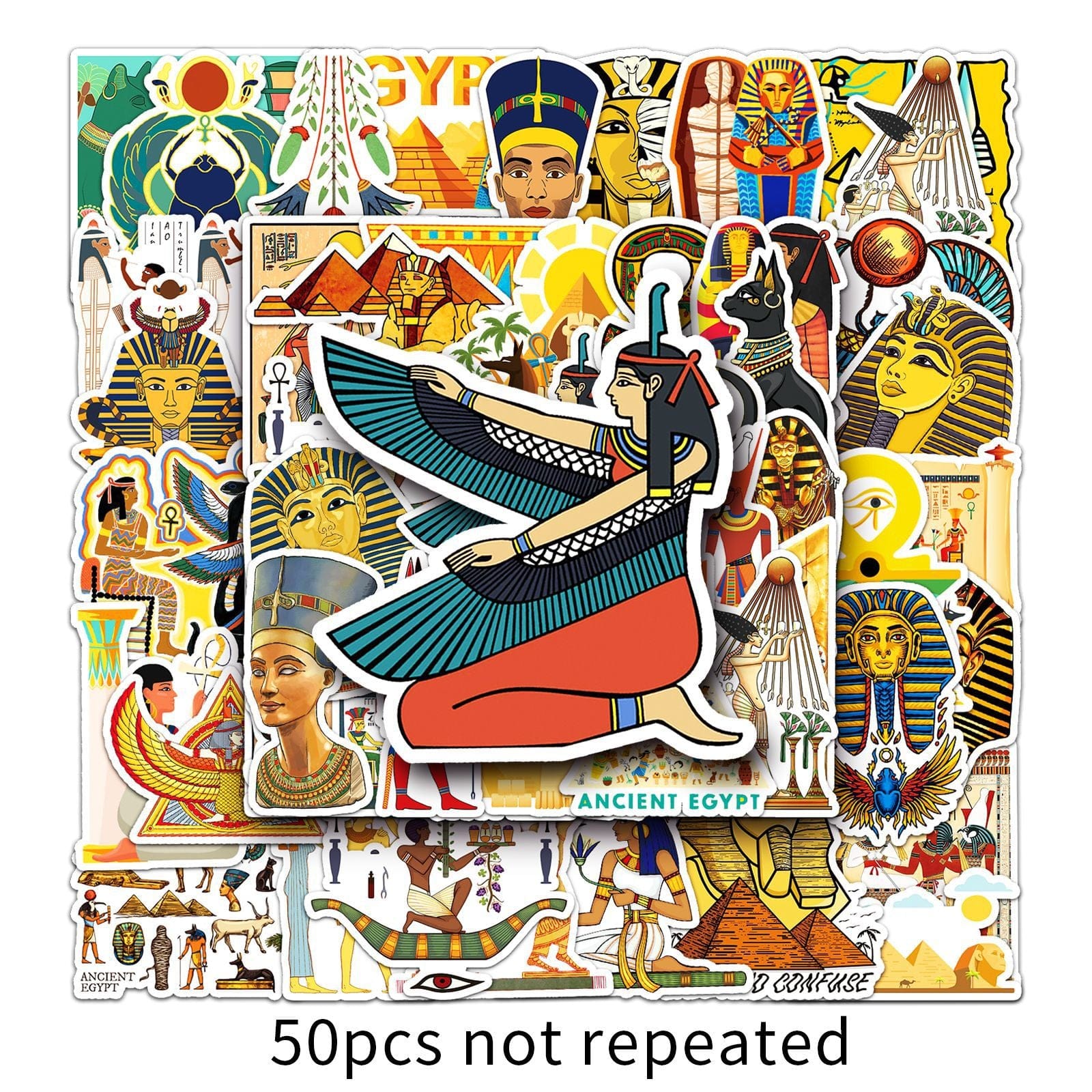 Egyptian Pharaoh 50 Stickers Pack | Famous Bundle Stickers | Waterproof Bundle Stickers