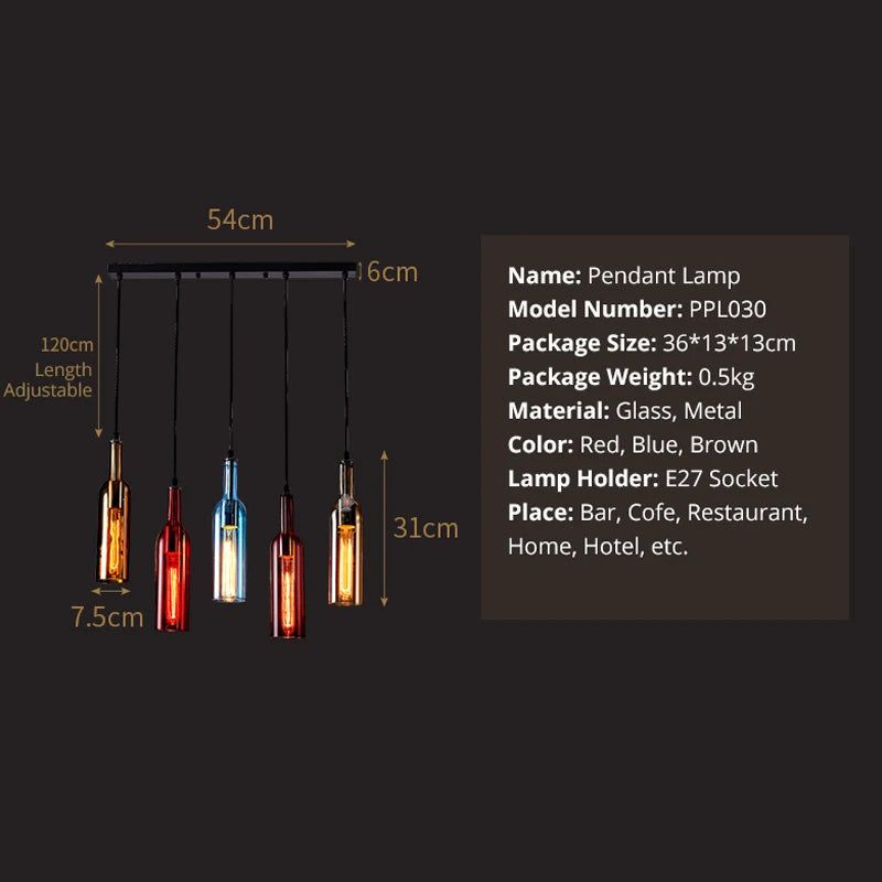 Élevez votre décor avec la suspension LED créative en forme de bouteille de vin